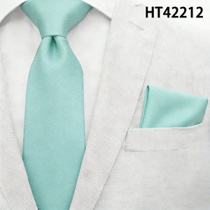 Conjunto de <span class=keywords><strong>Corbata</strong></span> y Pañuelo de Color Sólido Formal, <span class=keywords><strong>Corbata</strong></span> de Satén de Poliéster Reciclado con Certificación GRS para Hombres, para Bodas y Oficina - Product Image 3