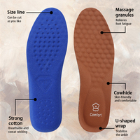 Chaussures en cuir pour hommes Semelle intérieure en cuir de vachette Fond souple Épaississement Absorption des chocs Semelle intérieure en cuir respirante confortable