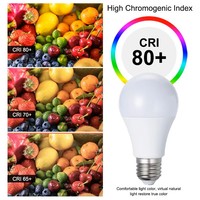 Ampoules LED 5W/7W/12W/15W/20W/30W/45W Dimmables AC85-265V E27/B22 80Ra 80lm/W 25000H avec capteur Certifiées CE Blanc chaud/blanc froid