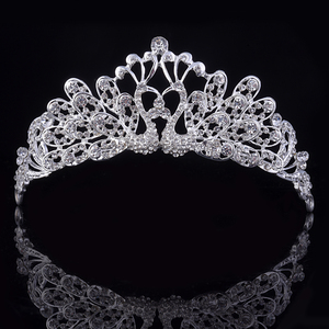 Corona DE BODA completa ajustable de alta calidad, Tiara de mujer, accesorio de joyería para el cabello para <span class=keywords><strong>maquillaje</strong></span> de fiesta para bodas, ocasiones especiales - Product Image 2