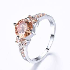 Bagues en argent plaqué 925 avec zircon violet et améthyste, style occidental, pour femmes, idéales pour fiançailles, vente en gros - Product Image 4