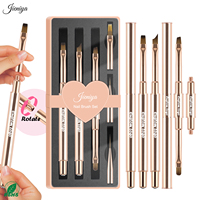 Ensemble de pinceaux à ongles professionnels en métal détachable, 7 pièces, sélectionnable parmi 20 têtes de pinceau, ovale, plat, ombré, liner