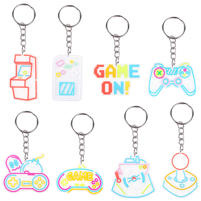 New Arrival PS5 Accessories Key Chains Custom Logo PVC Rubber 2D Anime Gaming Rings Cute Cartoon Keychains for Promotion Gifts