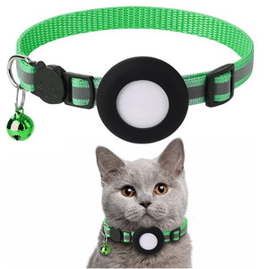 Collar para Gato con Campana, Reflectante, con Diseño de Huella de Pata, Correa de Nailon, Soporte para AirTag para Rastreo GPS, Seguridad para Mascotas - Product Image 1
