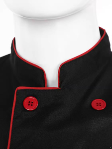 Veste de <span class=keywords><strong>barman</strong></span> unisexe à double boutonnage en soie gaufrée à manches longues, uniforme professionnel pour le service de bar - Product Image 6
