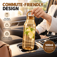 Bouteille d'eau en PC en gros 300ml 500ml 1000ml avec boucle de transport, logo personnalisé pour le bureau et les trajets quotidiens, support OEM ODM