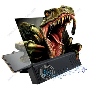 12 "Vergrootglas 3d Hd Mobiele Projector Voor Films Video 'S Gaming Ondersteunt Alle Smartphones Opvouwbare Telefoon Stand Met Screen Amplifie