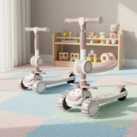Trottinette pour enfants, trottinette et patins à roulettes trois-en-un, adaptée aux enfants de 1 à 3, 6 et 12 ans, peut être utilisée pour s'asseoir, rouler et patiner