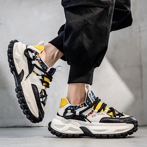 Chaussures Homme Automne 2025 Nouvelle Collection Polyvalentes en PU avec Blocs de Couleurs et Doublure en Maille Confortables pour le Sport et la Course Décontractées à Lacets - Product Image 4