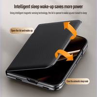 Étui de luxe en cuir PU pour iPhone Duo 5G avec fenêtre intelligente et support, protection intégrale antichoc, coque à rabat