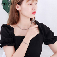 Collier en acier inoxydable plaqué or 18k, ensemble de bracelets, bijoux pour femmes, accessoires cadeaux
