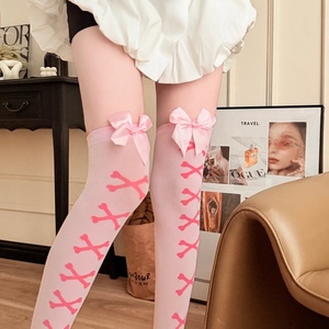 Chaussettes Lolita à nœuds quatre saisons pour le commerce extérieur, rose os, Halloween, chaussettes mi-hautes, transfrontalières, style fille douce - Product Image 1
