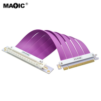 Cable de Extensión Magelei PCI-E 4.0 X16 para Tarjeta Gráfica, Flexible, Blindado, con Conector de Cobre de 90 Grados, Macho-Hembra