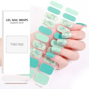Nieuwe Aankomst Groothandel Kant Gemengde Ontwerpen Hoge Kwaliteit Nail Wrap Aangepaste Stickers Nail Art Strips Met UV-Lamp