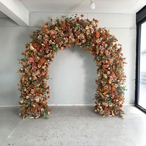 <span class=keywords><strong>Arco</strong></span> Floreale Marrone Vintage Europeo a Forma di U, Decorazione per Matrimoni e Feste, Supporto per Fiori Artificiali - Product Image 2