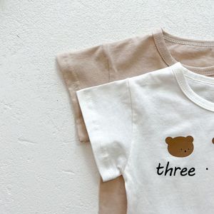 ชุดเสื้อผ้าเด็กแขนสั้นลายหมีใหม่ประจำฤดูร้อนปี 2022 ชุดเอี๊ยมเด็กทารก เสื้อยืดลายการ์ตูนสำหรับเด็กผู้ชาย ชุดเสื้อผ้าเด็กผู้หญิง - Product Image 6
