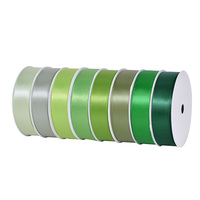 Ruban de satin simple face en polyester vert clair de 19mm pour l'emballage de cadeaux Décoration d'arcs de chaise de mariage 100 Yard
