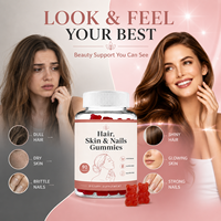 Gummies pour cheveux, peau et ongles à marque privée avec biotine, collagène et vitamines – Complément de beauté végétalien OEM/ODM