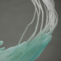 Hochwertige Maßgefertigte Wohnraumdekoration Ornamente Kunsthandwerk 3D-Design Moderne Wal-Wellen Transparente Harz-Skulptur