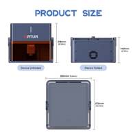 ORTUR Graveur et découpeur à diode portable pliable 5000mW, contrôle par application, haute sécurité, plastique, MDF, bois, cuir, acrylique, pierre, métal, verre