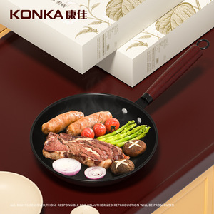 Frying Pan Pure Iron Nonstick Flat Bottom Round Cookware For Steak Egg Frying - Product Image 3