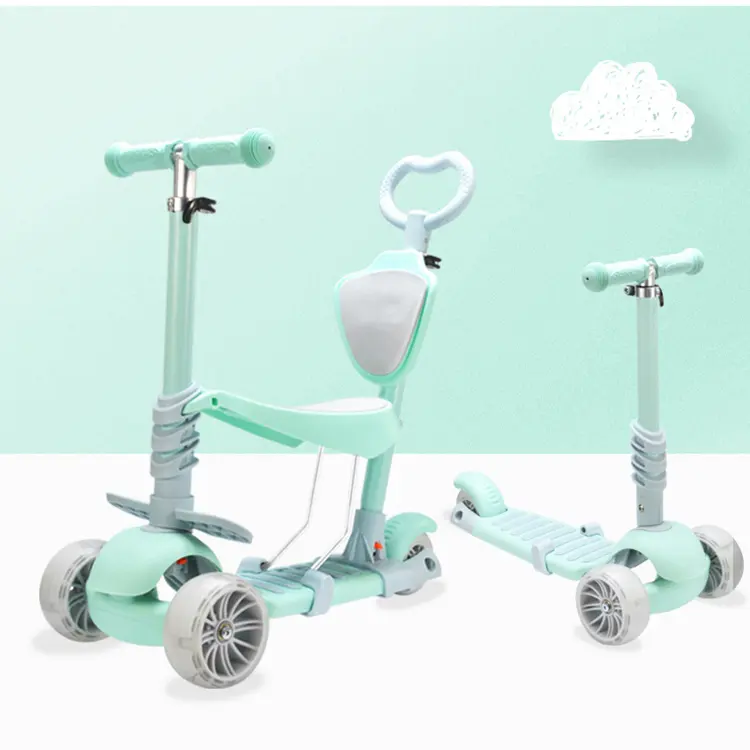 Patinete de equipaje con ruedas LED para niños, patinete de juguete de PU, patinete De Pie ajustable para bebés de 2 a 8 años, gran oferta