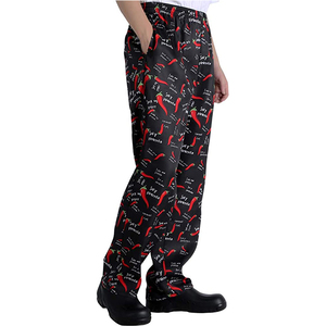 Người Đàn Ông Của Baggy Đầu Bếp Quần Với Eo Đàn Hồi Thoáng Khí Nhà Hàng Nhà Bếp Đồng Phục Làm Việc Quần In Thiết Kế - Product Image 6