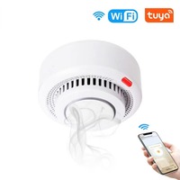 Détecteur de fumée intelligent Tuya WiFi ABS avec alarme sonore et lumineuse, contrôle à distance par application et résistant à l'eau pour la sécurité à domicile et à l'hôtel