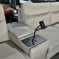 Canapés d'angle inclinables électriques en cuir véritable italien avec haut-parleurs et fonction extensible pour salon et home cinéma