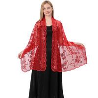 Chine Usine En Gros Mode Nouveau Design Soie Matériel De Haute Qualité Châle Wrap Floral Broderie Femmes Dîner Écharpe
