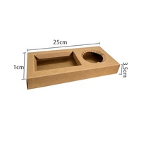 Conteneur alimentaire à emporter personnalisé en usine, plateau en papier avec porte-gobelet, boîte en papier biodégradable marron pour aliments/café à emporter