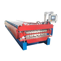 Machine de formage à froid de tuiles de toiture à double couche à haut rendement, deux profils différents, pour usine de construction