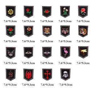 자수 옷 포켓 패치에 새로운 검은 색 꽃 동물 패턴 철 - Product Image 2