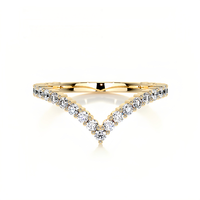 Bague empilable Chevron en forme de V sans nickel couleur D VVS1 en argent sterling 925 plaqué or 18 carats avec moissanite pour bijouterie fine