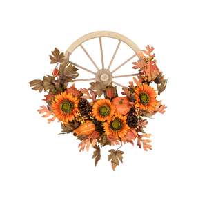 Guirnalda Artificial de Otoño Personalizada de Fábrica con Hojas de Arce y Girasoles para Puerta Principal - Product Image 1