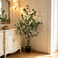 Mehrgrößen-Hochzeitsdekoration & Zubehör Künstlicher Eukalyptus-Bonsai-Baum im Topf Kunstpflanzen Bar- und Heim-Deko-Accessoires