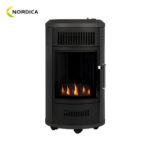 Stylish Black Portable Gas Heater with Battery Ignition for Bedroom & Living Room Use Nordica Brand Dual Airflow Safety Shut Off - Product Image 4