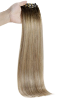Extensions de cheveux à clipser en gros, plusieurs pièces, cheveux humains russes Remy, blonds, lisses, multi-packs, extensions de cheveux humains sans couture
