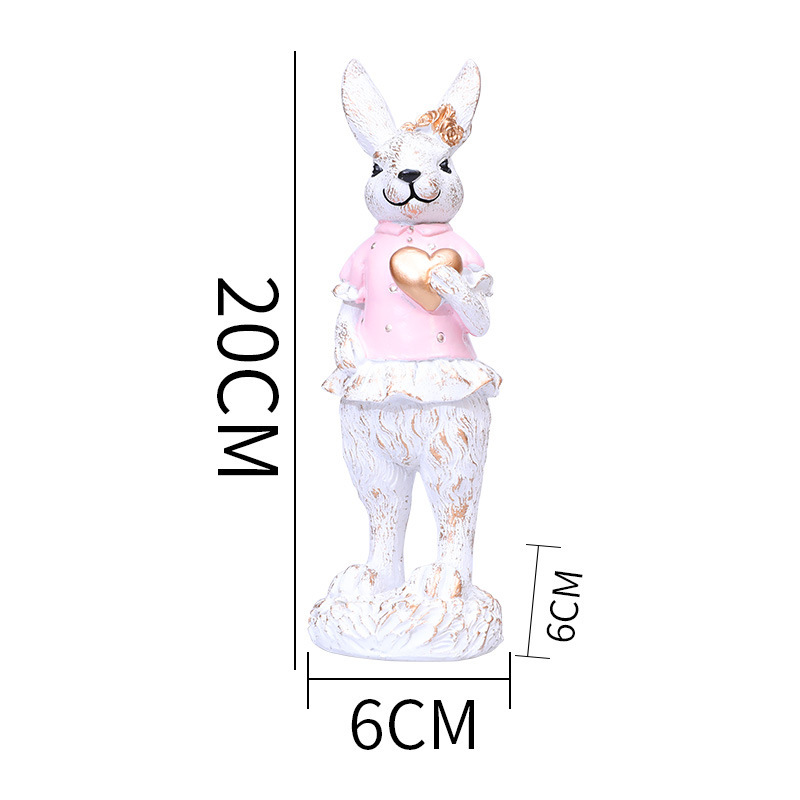 Pink Clothes Golden Love Rabbit