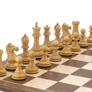 Luxus hand gefertigtes Holz internat ionales faltbares Schachbrett und Stücke Trainings brett Reises pielset
