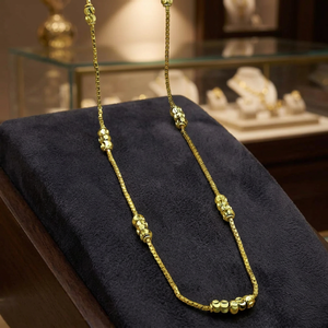 Cadena de Bolas Chapada en Oro de 14K, 18K, 24K al por Mayor, Cadena de Moda, Cadena Estilo Bola, Cadena de Latón, Diseño de Cadena Moderno - Product Image 1