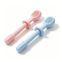 Bâtonnet de dentition pour bébé en silicone de qualité alimentaire, jouet de dentition moulable avec anneau anti-étouffement