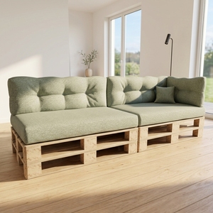 Set di Divani <span class=keywords><strong>da</strong></span> <span class=keywords><strong>Giardino</strong></span> Modulari dal Design Contemporaneo con Cuscini <span class=keywords><strong>in</strong></span> Schiuma ad Alta Densità, <span class=keywords><strong>in</strong></span> <span class=keywords><strong>Legno</strong></span> di Pino Massiccio Naturale per Soggiorno - Product Image 4