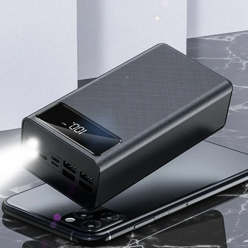 50000mAh taşınabilir mobil taşınabilir şarj cihazı 4 USB LED dijital ekran harici pil şarj edici güç bankası Samsung için Xiaomi için