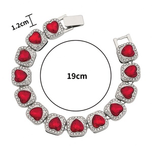 Pulseras de Joyería con Cristales para Hombre, Accesorios Hip Hop, Piedra de Rubí Roja, Aleación, Baratas, Envío Directo - Product Image 6