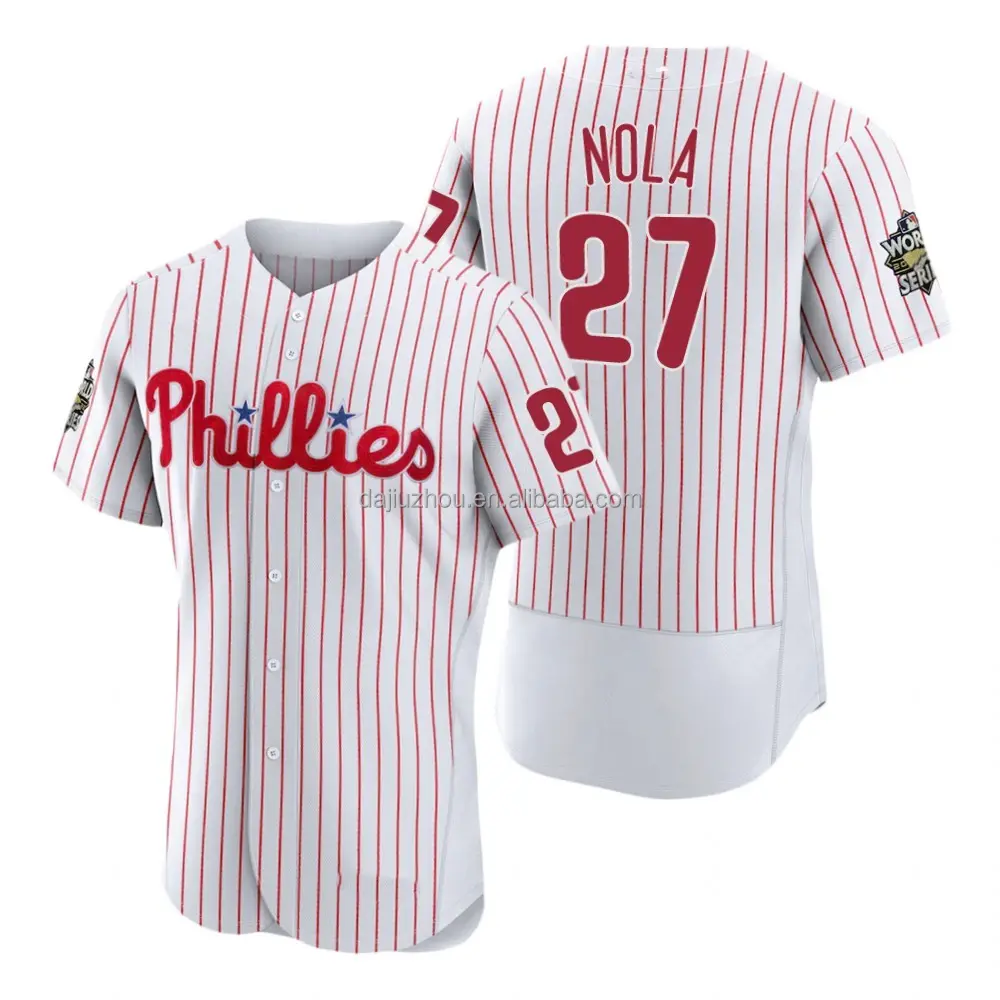 MENUTT Cheap Wholesale Stitched Philadelphia Baseball Jersey #18 Didi Gregorius #27 aron Nola Top Embroidery Hot Sale Jersey