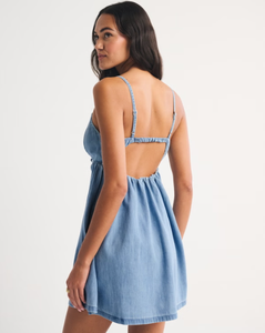 LEDUO Summer Breathable Anti-Wrinkle Washable Soft Fitted Tie Neck Backless Skirt <b>Spaghetti</b> <b>Strap</b> Adjustable for Women - Product Image 3