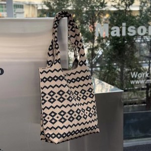 Vertical Stripe Letter Knit Tote Bag Summer Fashion Women Shoulder Bag European Style Knitted Handbag <b>Beach</b> Bag - Product Image 4