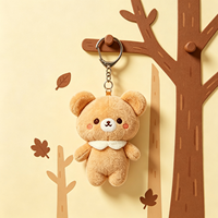 Porte-clés en peluche personnalisé avec logo, design ours en peluche mignon, breloque de sac à dos, jouet en peluche doux sur mesure
