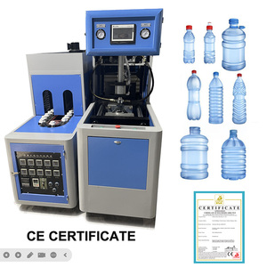 Machine de soufflage semi-automatique à 1 cavité pour préformes de bouteilles PET, conception personnalisée, avec pompe PLC et roulement - Product Image 1